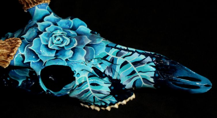Elizabeth Elequin - INDIGO ROSE DEER - Acrylic Paint