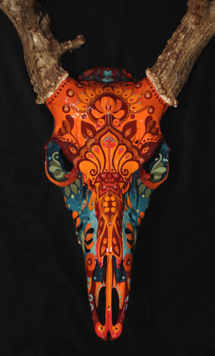 Elizabeth Elequin - SAFFRON SUNRISE DEER - Acrylic Paint