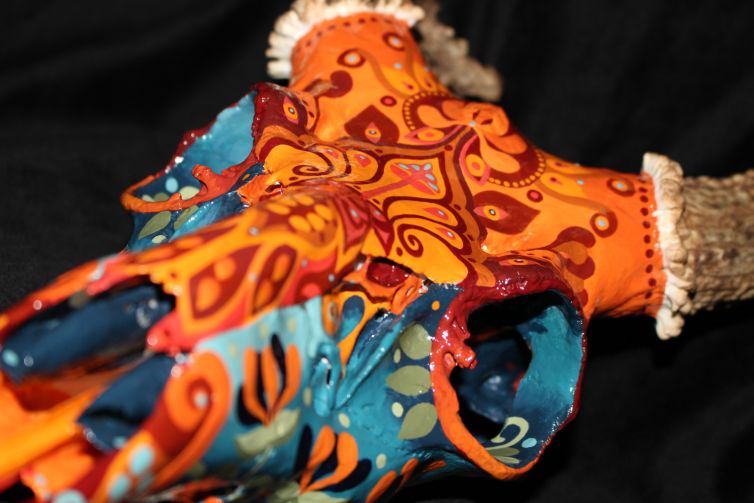Elizabeth Elequin - SAFFRON SUNRISE DEER - Acrylic Paint